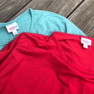 Lularoe tops,bundle of 2, heathered teal and coral